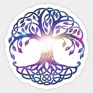 Tree of Life and Galaxy Double Exposure Sticker